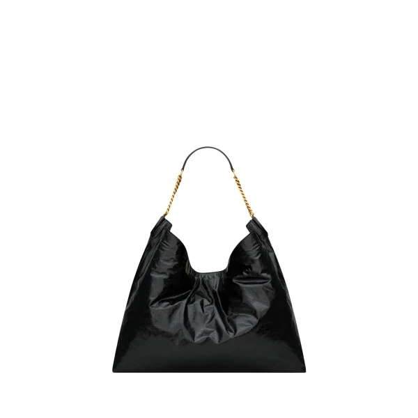 Saint Laurent HORTENSE hobo in shiny leather designed in Paris