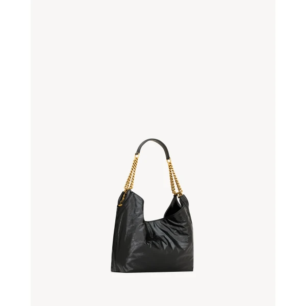 Saint Laurent HORTENSE small hobo in shiny leather, view 5