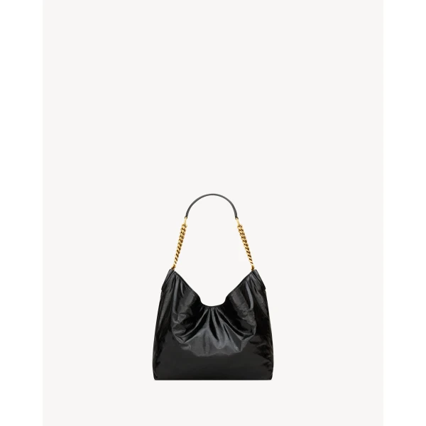 Saint Laurent HORTENSE small hobo in shiny leather