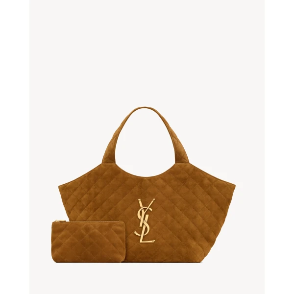 Saint Laurent ICARE Medium in quilted suede, view 4