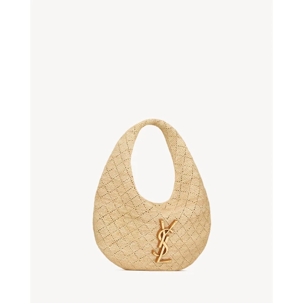 Saint Laurent ICARE hobo in raffia, view 4