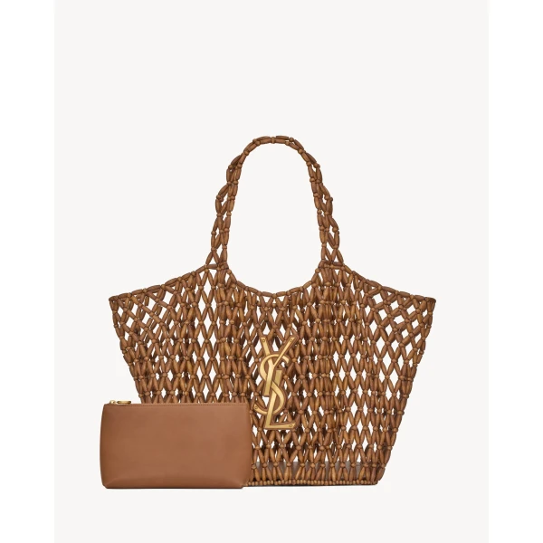 Saint Laurent ICARE medium in wood beads, view 3