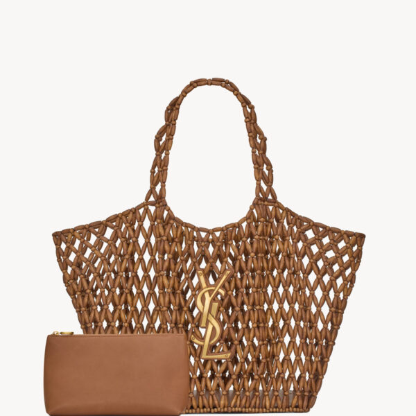 Saint Laurent ICARE medium in wood beads designed in Paris