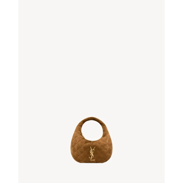 Saint Laurent ICARINO mini in quilted suede, view 2