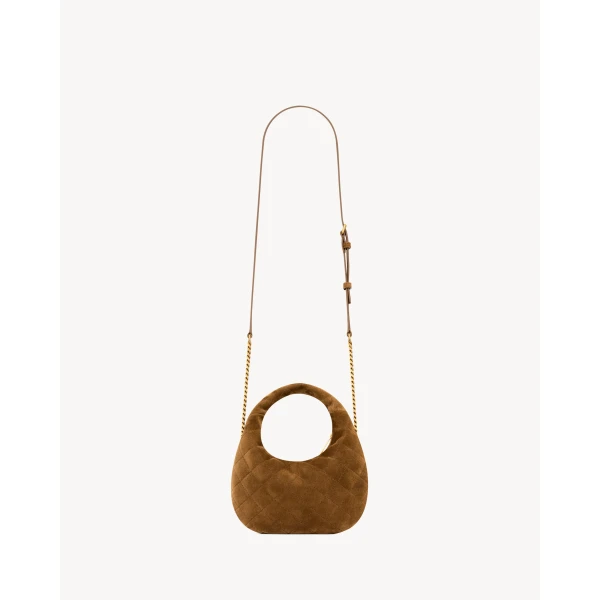 Saint Laurent ICARINO mini in quilted suede, view 3