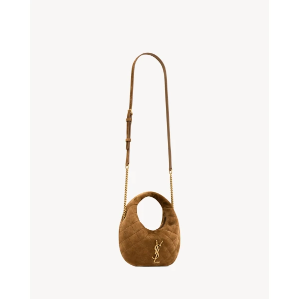 Saint Laurent ICARINO mini in quilted suede, view 5