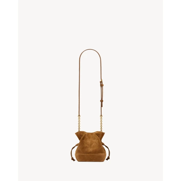 Saint Laurent JAMIE mini shoulder pouch in suede, view 3