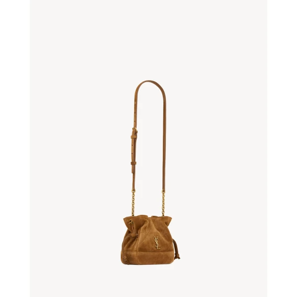 Saint Laurent JAMIE mini shoulder pouch in suede, view 5