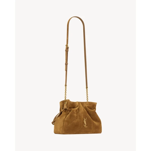 Saint Laurent JAMIE shoulder pouch in suede, view 5