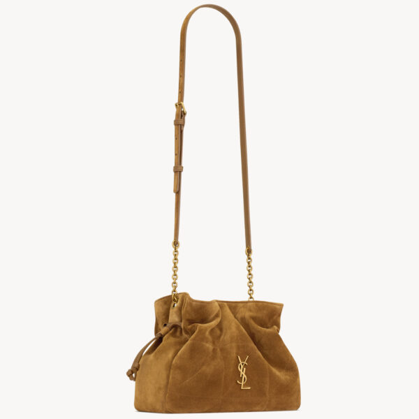 Saint Laurent JAMIE shoulder pouch in suede designed in Paris