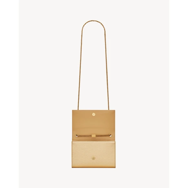 Saint Laurent KATE SMALL IN METALLIC LEATHER, view 4