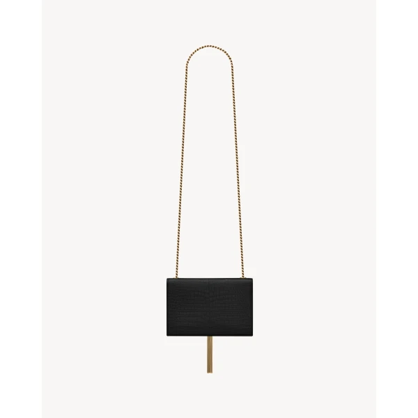 Saint Laurent KATE SMALL TASSEL IN CROCODILE-EMBOSSED LEATHER, view 2