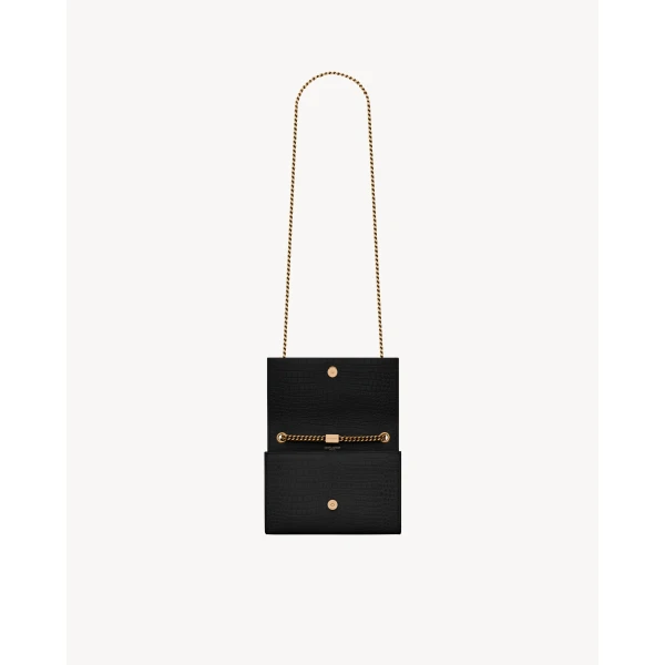 Saint Laurent KATE SMALL TASSEL IN CROCODILE-EMBOSSED LEATHER, view 4