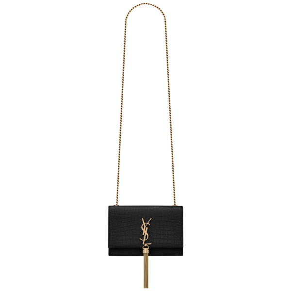 Saint Laurent KATE SMALL TASSEL IN CROCODILE-EMBOSSED LEATHER designed in Paris