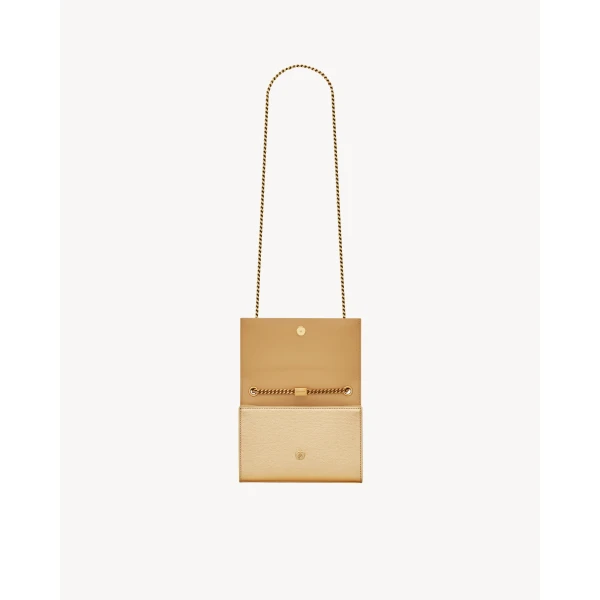 Saint Laurent KATE SMALL TASSEL IN METALLIC LEATHER, view 4