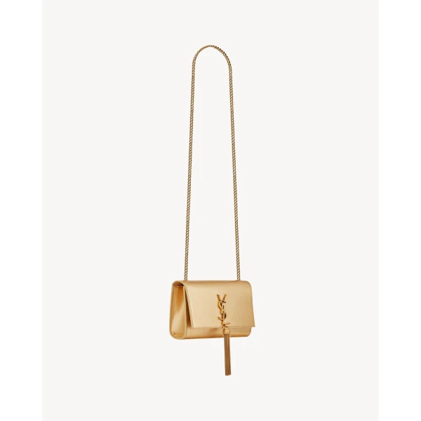 Saint Laurent KATE SMALL TASSEL IN METALLIC LEATHER, view 5