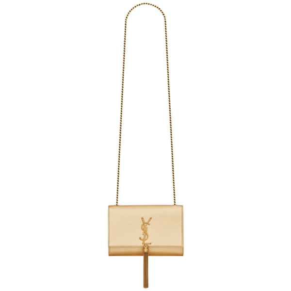 Saint Laurent KATE SMALL TASSEL IN METALLIC LEATHER designed in Paris