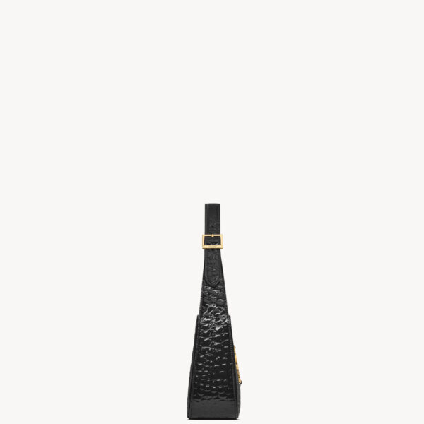 Saint Laurent LE 5 À 7 in crocodile-embossed patent leather designed in Paris