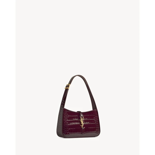 Saint Laurent LE 5 À 7 in crocodile-embossed patent leather, view 4