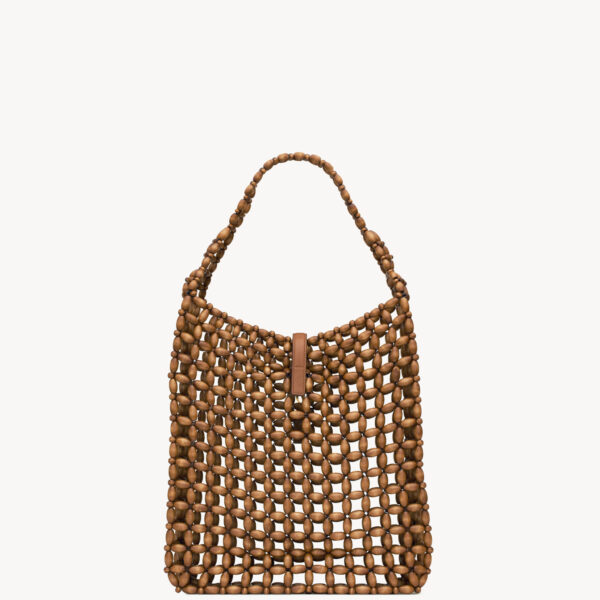 Saint Laurent LE 5 À 7 large in wood beads designed in Paris