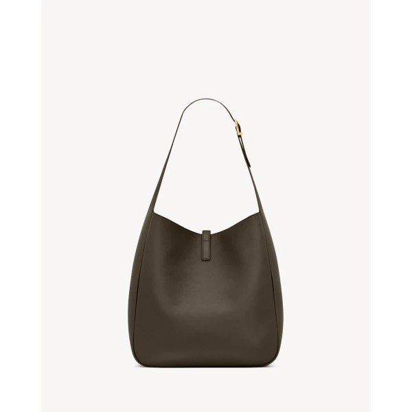 Saint Laurent LE 5 À 7 supple LARGE in grained leather, view 3