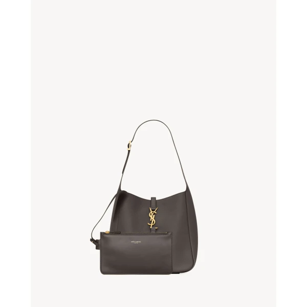 Saint Laurent LE 5 À 7 supple small in grained leather, view 3
