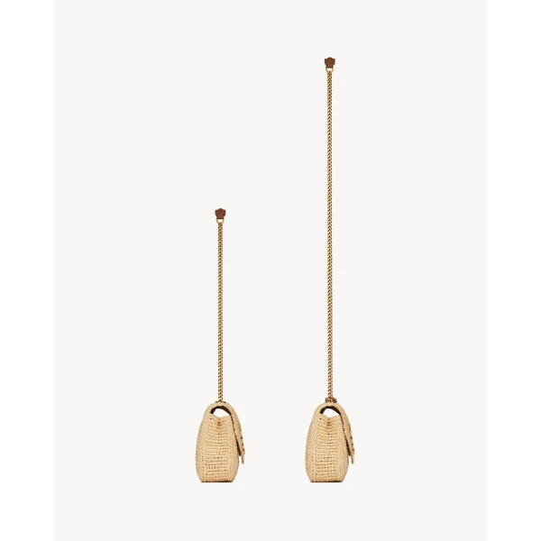 Saint Laurent LOULOU MINI in raffia, view 4