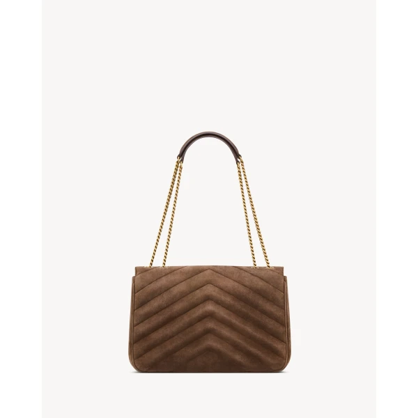 Saint Laurent LOULOU large in MATELASSÉ suede, view 3
