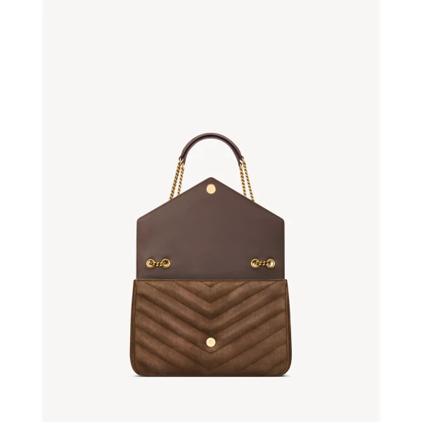 Saint Laurent LOULOU large in MATELASSÉ suede, view 5