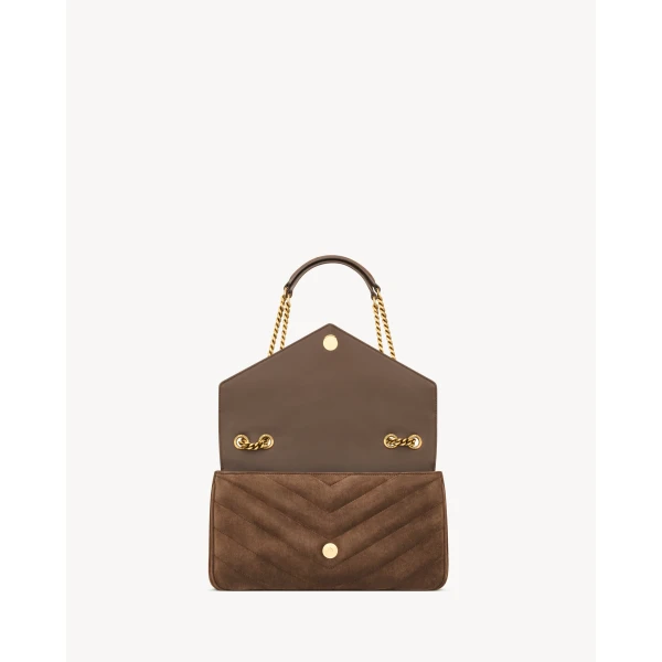 Saint Laurent LOULOU medium in MATELASSÉ suede, view 5