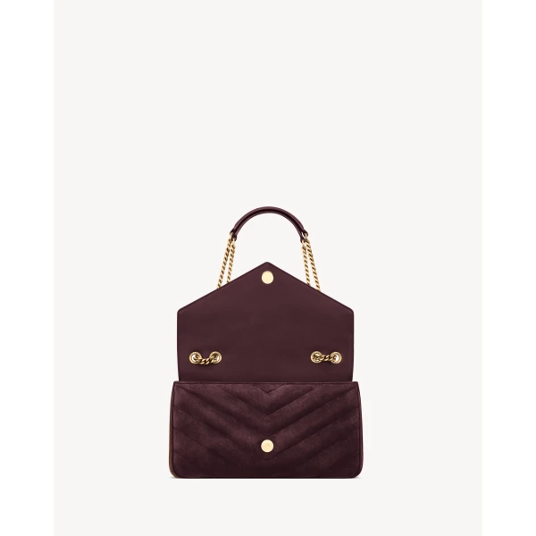 Saint Laurent LOULOU medium in MATELASSÉ suede, view 5