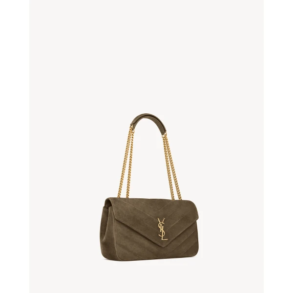 Saint Laurent LOULOU medium in MATELASSÉ suede, view 6