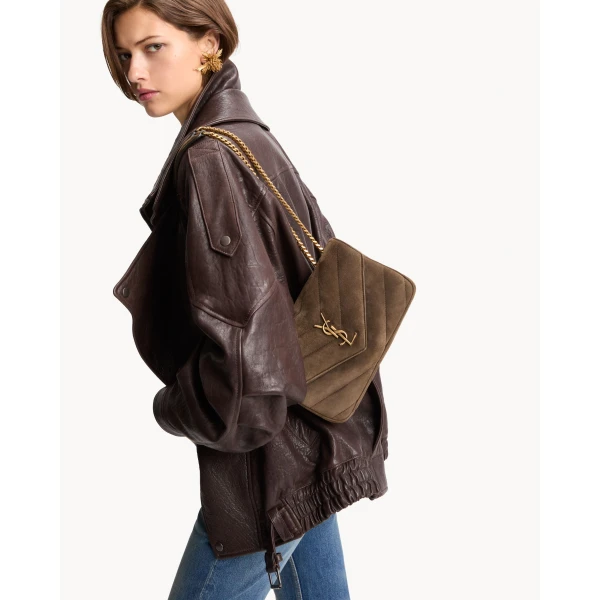 Saint Laurent LOULOU small in MATELASSÉ suede, view 2