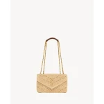 Saint Laurent LOULOU small in raffia designed in Paris