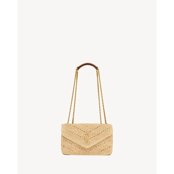 Saint Laurent LOULOU small in raffia