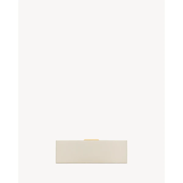 Saint Laurent MIDNIGHT large clutch in smooth leather, view 2