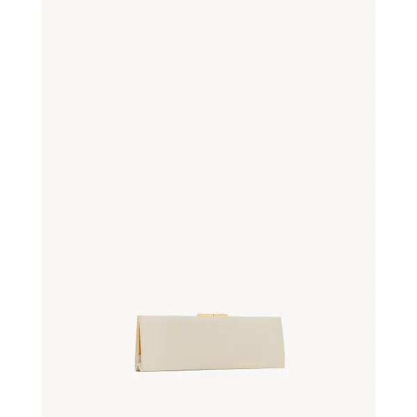 Saint Laurent MIDNIGHT large clutch in smooth leather, view 4