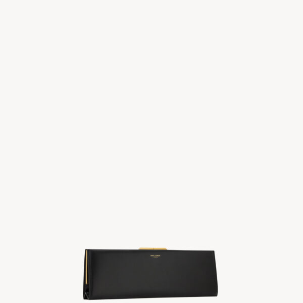 Saint Laurent MIDNIGHT large clutch in smooth leather designed in Paris