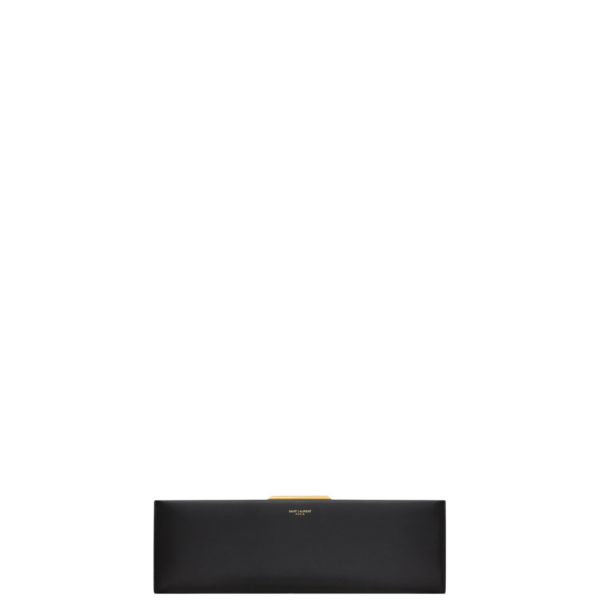 Saint Laurent MIDNIGHT large clutch in smooth leather designed in Paris