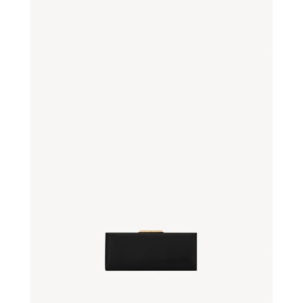 Saint Laurent Midnight small clutch in smooth leather, view 4