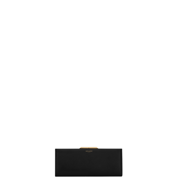 Saint Laurent Midnight small clutch in smooth leather designed in Paris