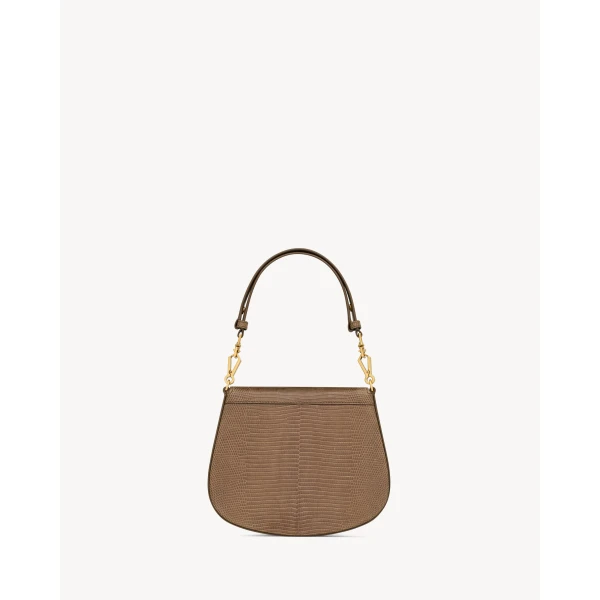 Saint Laurent Mini VOLTAIRE top handle bag in lizard, view 3