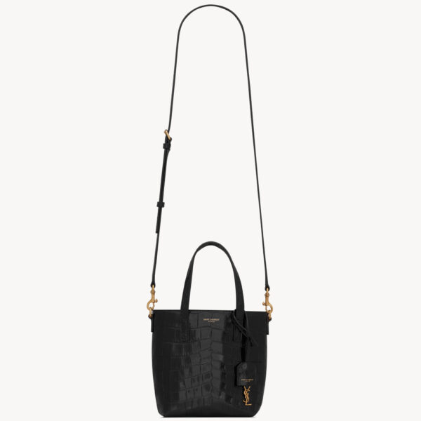 Saint Laurent Mini toy   shopping Saint Laurent IN CROCODILE-EMBOSSED LEATHER designed in Paris