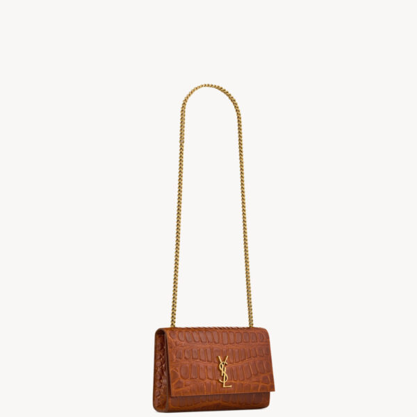 Saint Laurent NEW KATE small in crocodile embossed leather designed in Paris