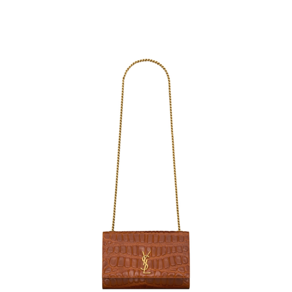 Saint Laurent NEW KATE small in crocodile embossed leather designed in Paris