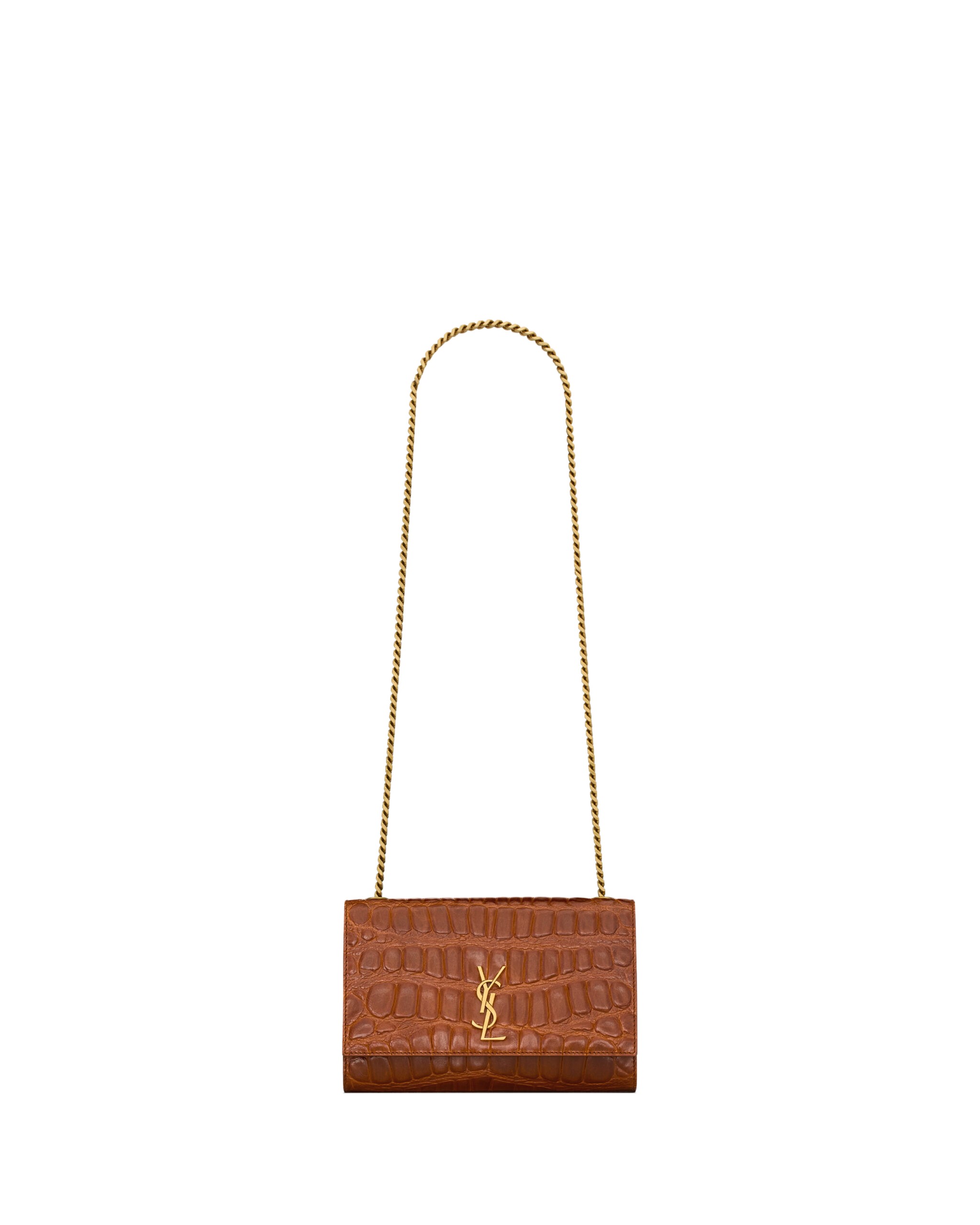 Saint Laurent NEW KATE small in crocodile embossed leather