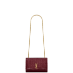 Saint Laurent NEW KATE small in crocodile-embossed patent leather designed in Paris