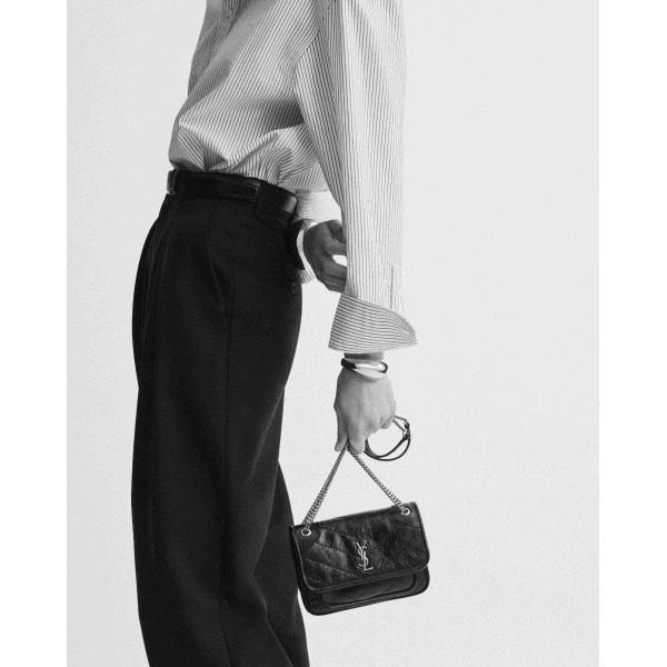 Saint Laurent NIKI mini in canvas and leather, view 2