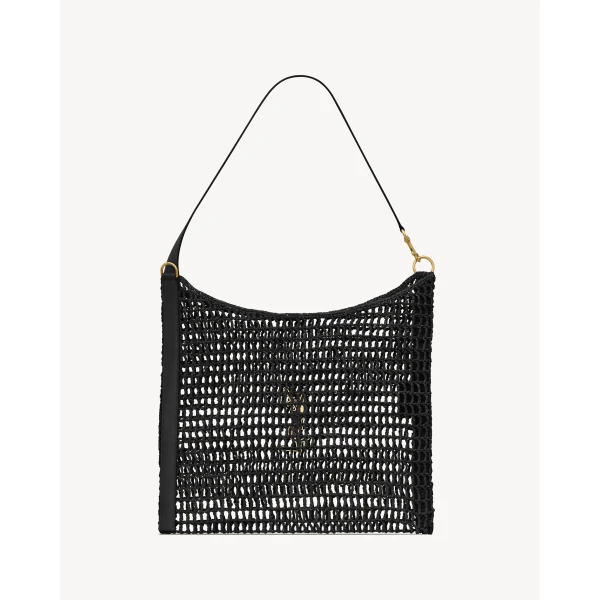 Saint Laurent Oxalis bag in raffia macramé, view 2