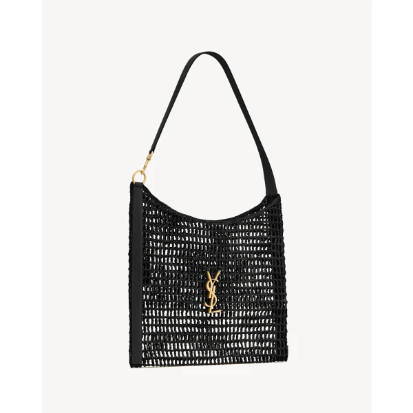 Saint Laurent Oxalis bag in raffia macramé, view 4